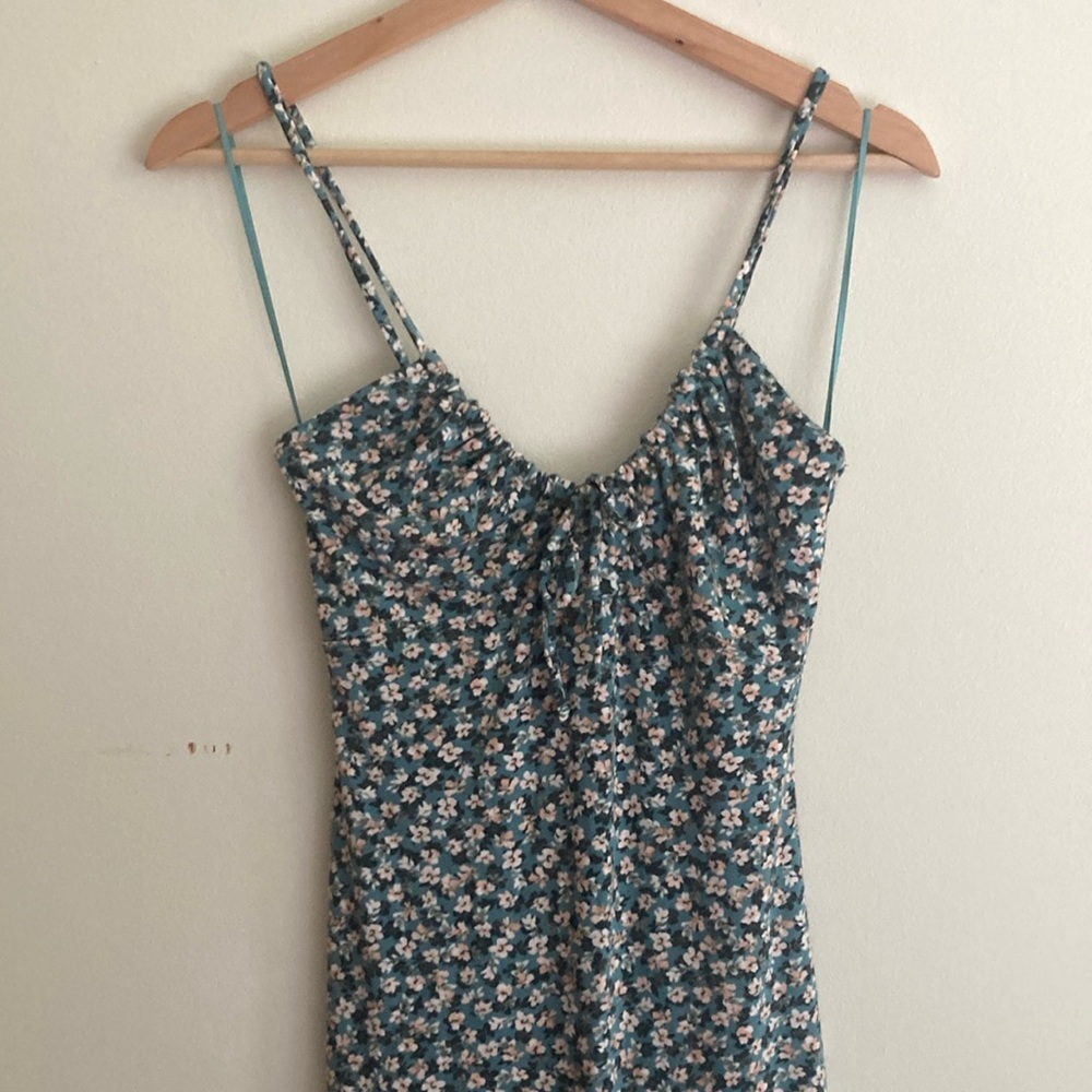 Z Supply green Ruched Midi Dress